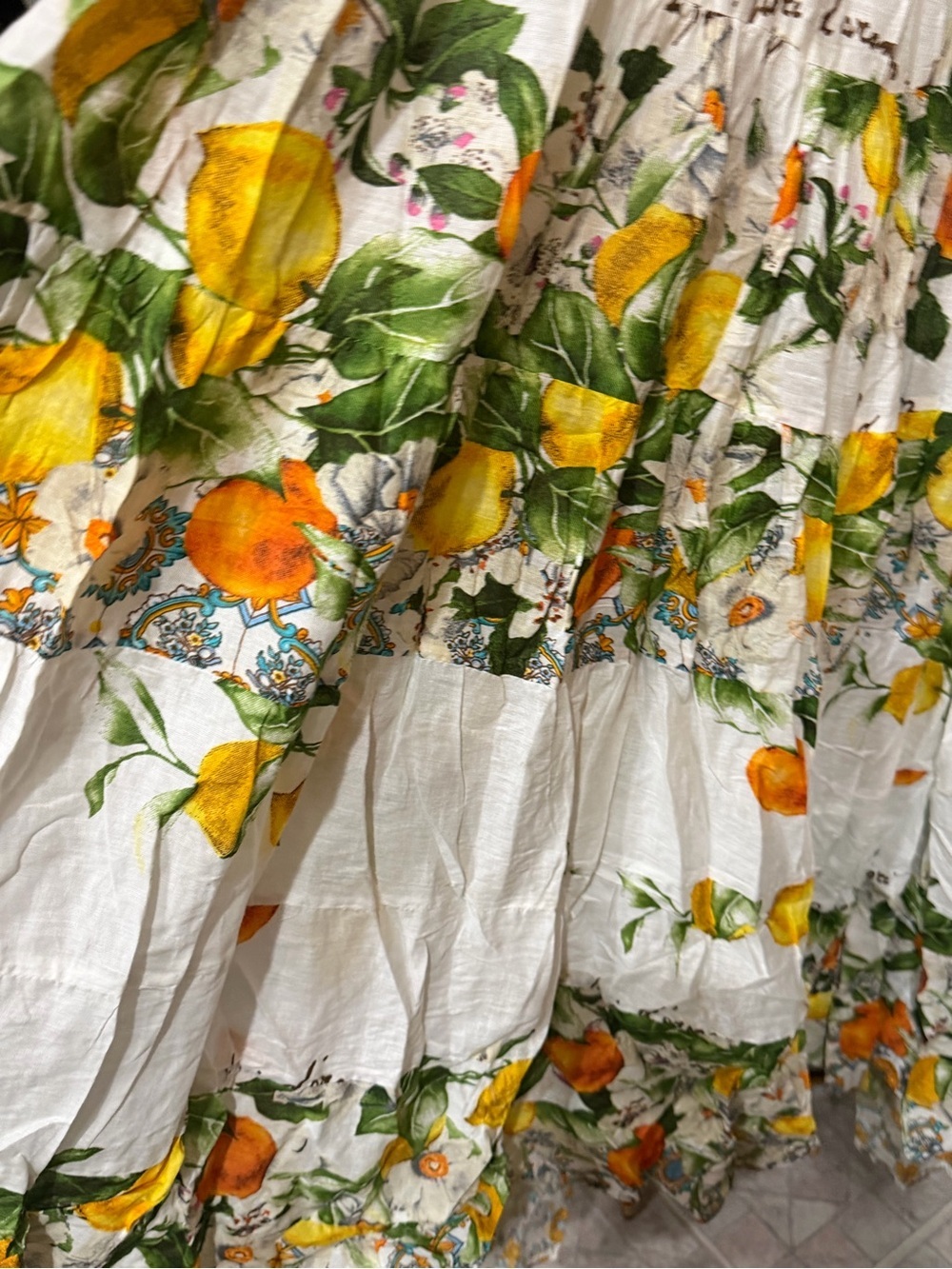 Antica Sartoria 2026 White Lemon Print Halter Maxi Dress OS - Picture 3 of 7